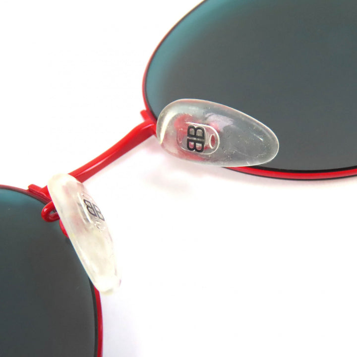 Great BALENCIAGA sunglasses Logo Round Mirror Lens Red mens BB0016SK