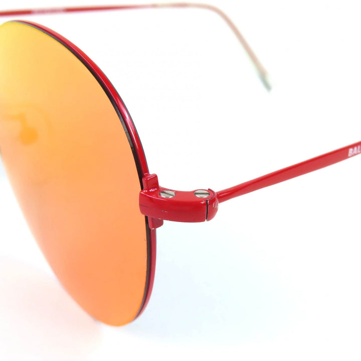 Great BALENCIAGA sunglasses Logo Round Mirror Lens Red mens BB0016SK