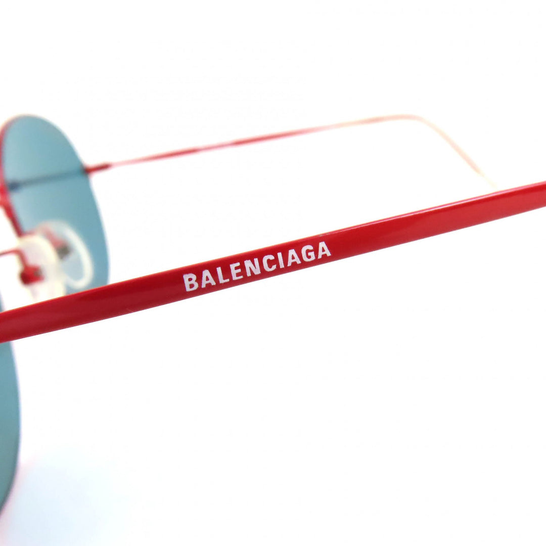 Great BALENCIAGA sunglasses Logo Round Mirror Lens Red mens BB0016SK