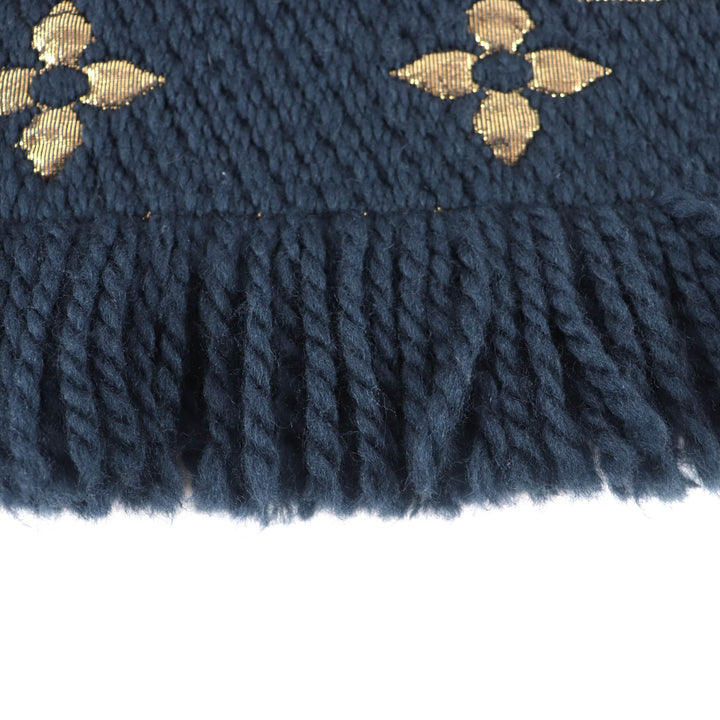 Excellent LOUIS VUITTON Scarf Eshal Progo Mania Shine Monogram wool M70815