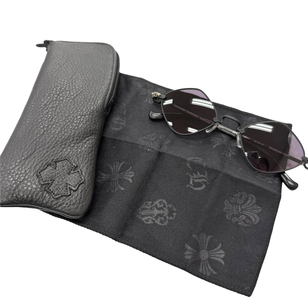 Excellent CHROME HEARTS sunglasses DIAMOND DOG Floral cross