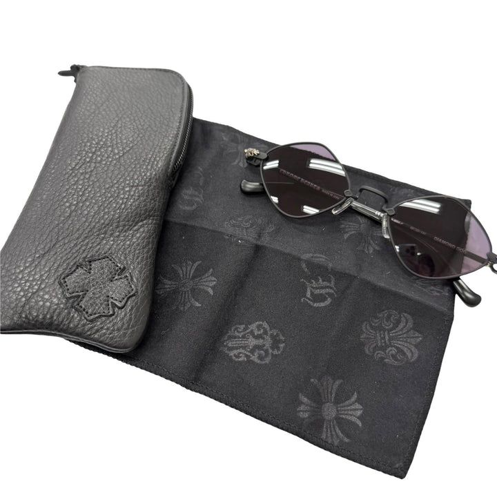 Excellent CHROME HEARTS sunglasses DIAMOND DOG Floral cross