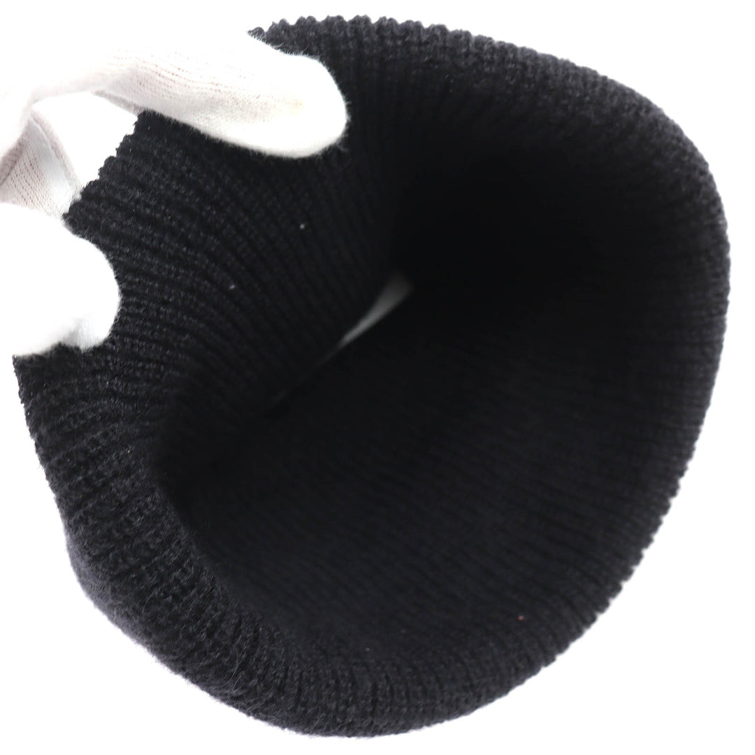 Excellent CHROME HEARTS Knit cap CH Plus Embroidered Beanie Knit Hat black wool