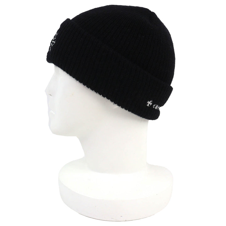 Excellent CHROME HEARTS Knit cap CH Plus Embroidered Beanie Knit Hat black wool