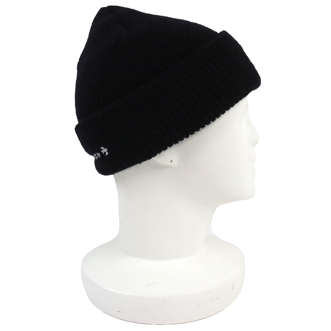 Excellent CHROME HEARTS Knit cap CH Plus Embroidered Beanie Knit Hat black wool