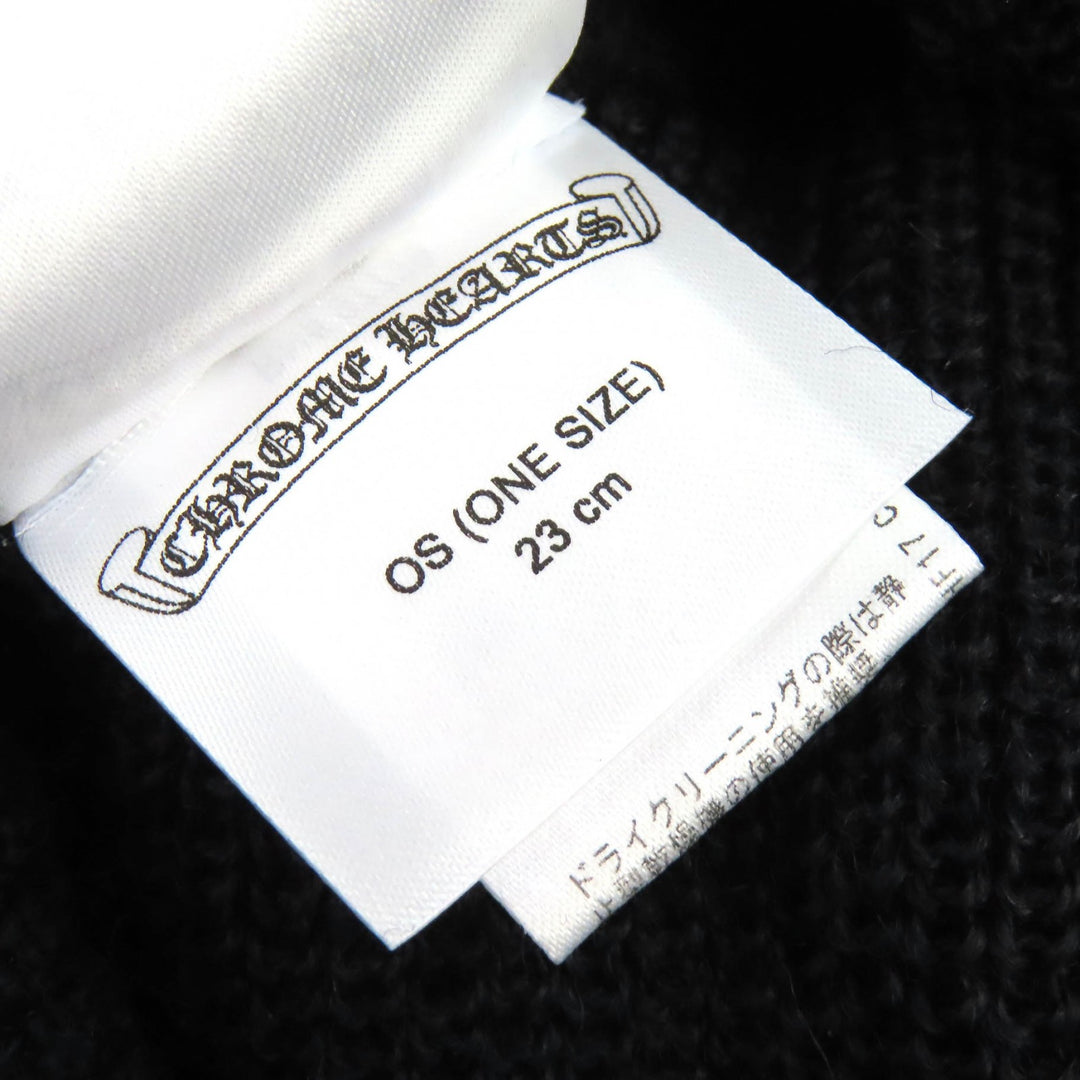 Excellent CHROME HEARTS Knit cap CH Plus Embroidered Beanie Knit Hat black wool