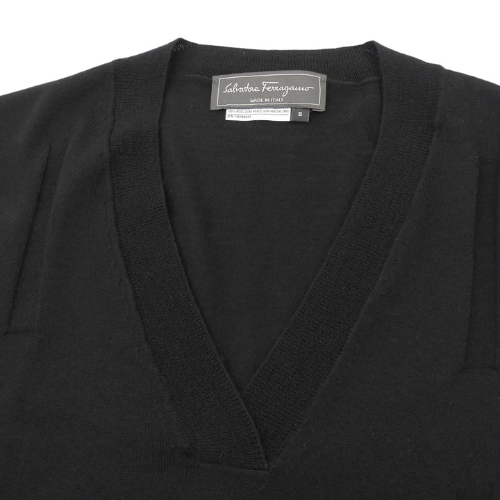 Excellent Salvatore Ferragamo knit black wool mens S