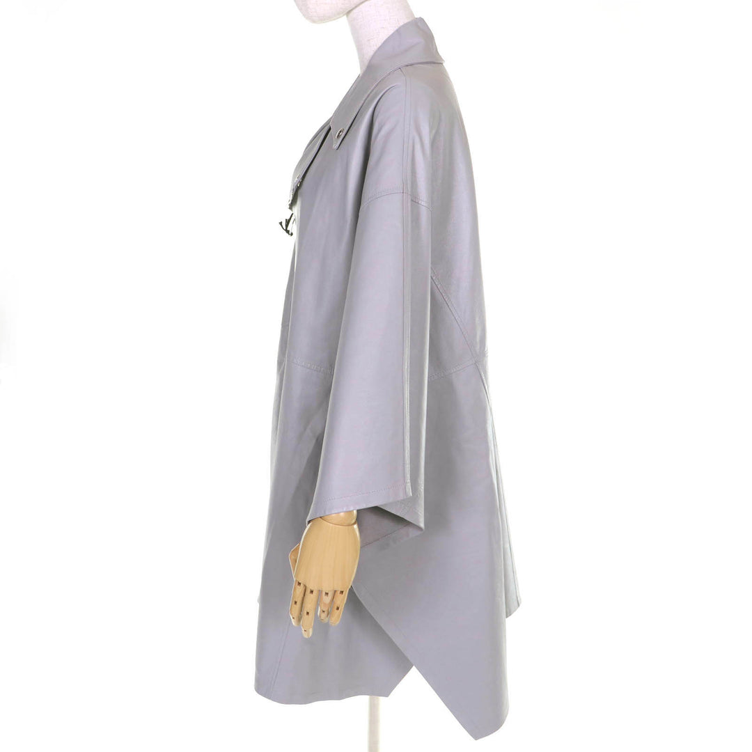 Pristine EMMETI poncho Lambskin Zip-Up Poncho Coat gray Women 38