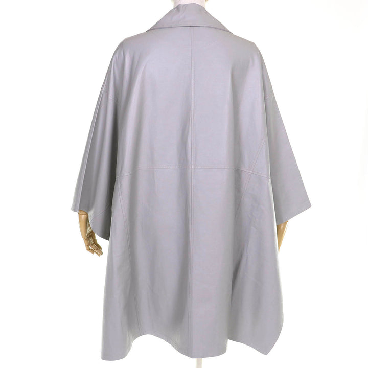 Pristine EMMETI poncho Lambskin Zip-Up Poncho Coat gray Women 38