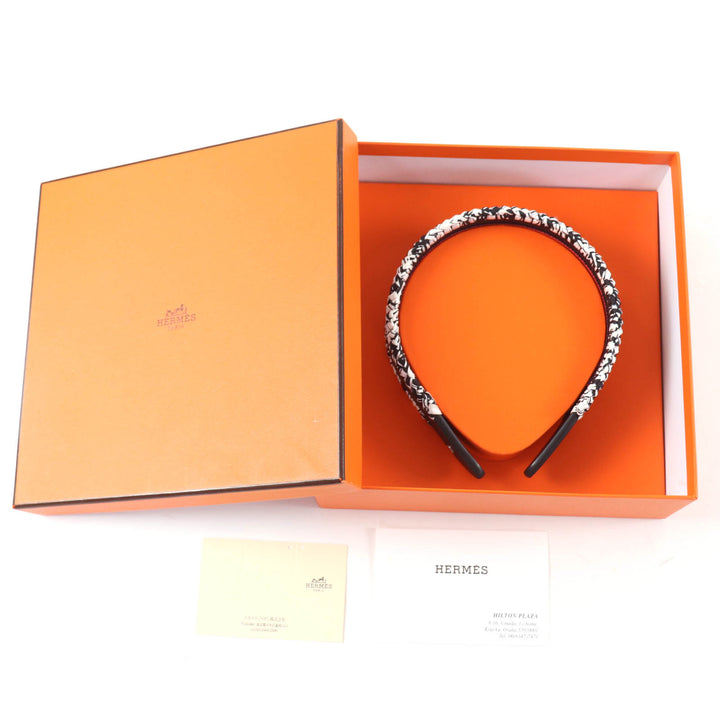Great HERMES Katyusha Grace Serie Metal Leather black leather Women