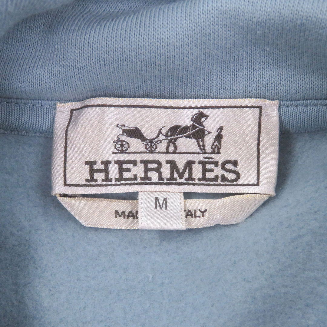 Pristine HERMES hoodie Super H Horse Lamb Leather Patch Pullover