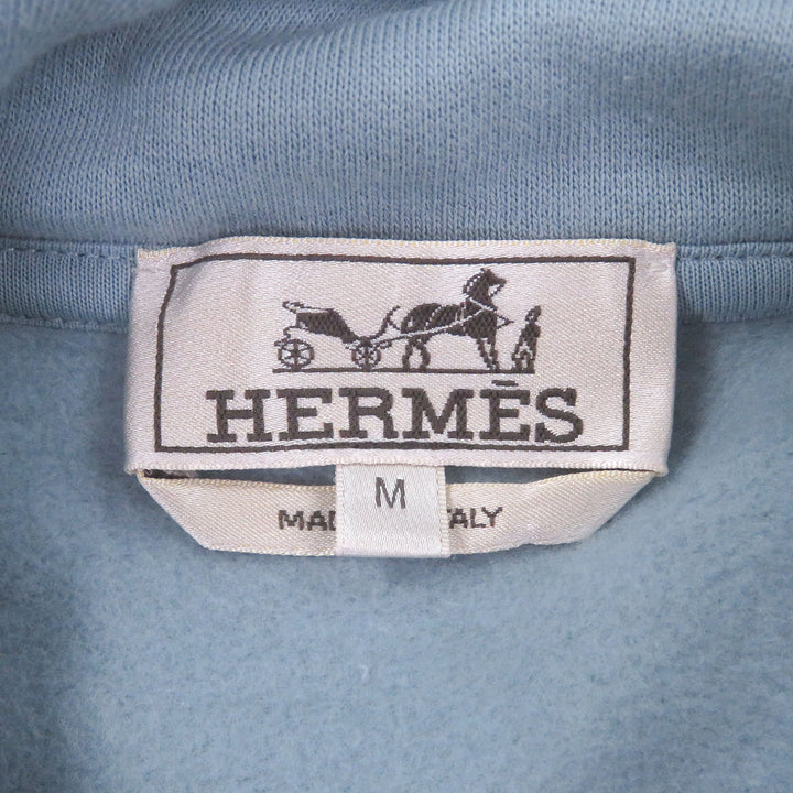 Pristine HERMES hoodie Super H Horse Lamb Leather Patch Pullover