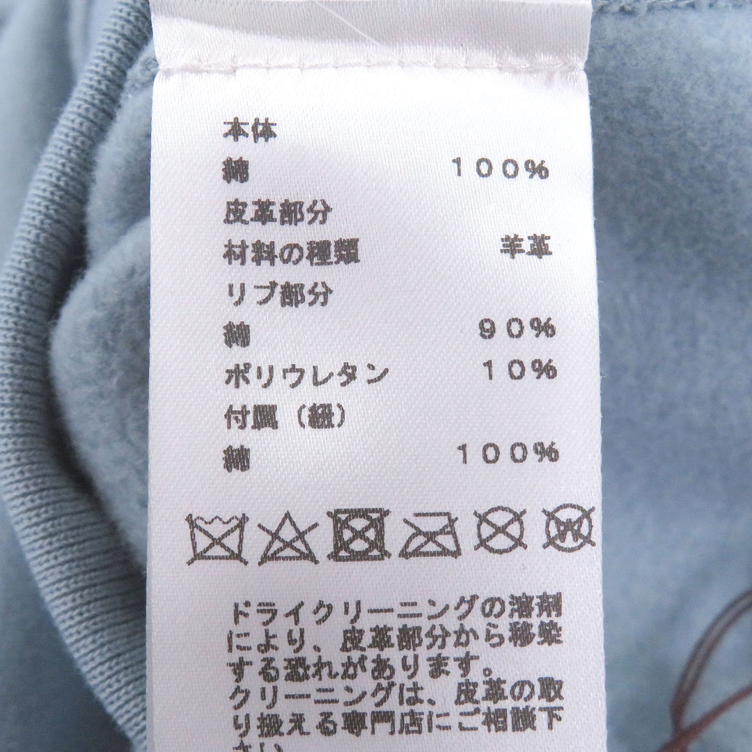 Pristine HERMES hoodie Super H Horse Lamb Leather Patch Pullover