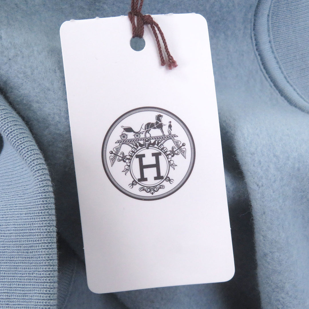 Pristine HERMES hoodie Super H Horse Lamb Leather Patch Pullover