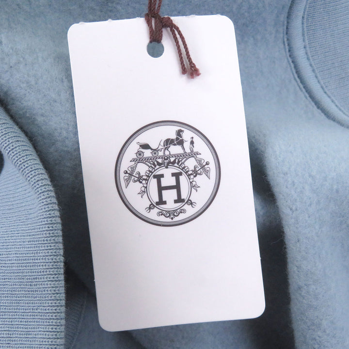 Pristine HERMES hoodie Super H Horse Lamb Leather Patch Pullover