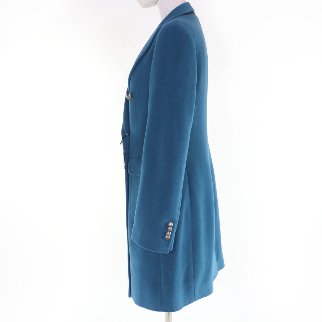 Pristine TAGLIATORE coat cashmere blend blue Angola Women 42 CFDL10P