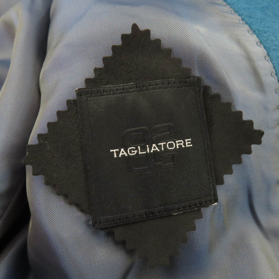 Pristine TAGLIATORE coat cashmere blend blue Angola Women 42 CFDL10P