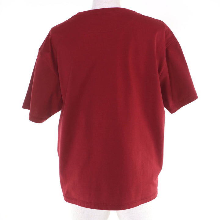 Excellent HERMES Short sleeve T-shirt Front silk Red cotton Women 40