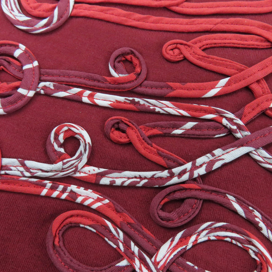 Excellent HERMES Short sleeve T-shirt Front silk Red cotton Women 40