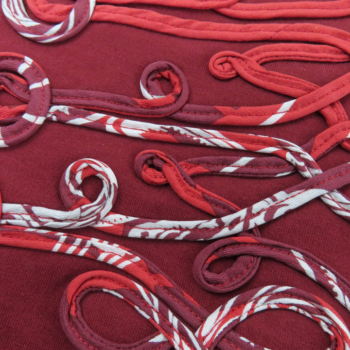 Excellent HERMES Short sleeve T-shirt Front silk Red cotton Women 40