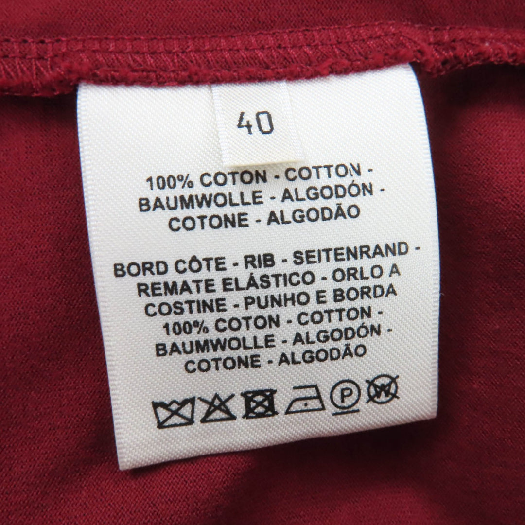Excellent HERMES Short sleeve T-shirt Front silk Red cotton Women 40