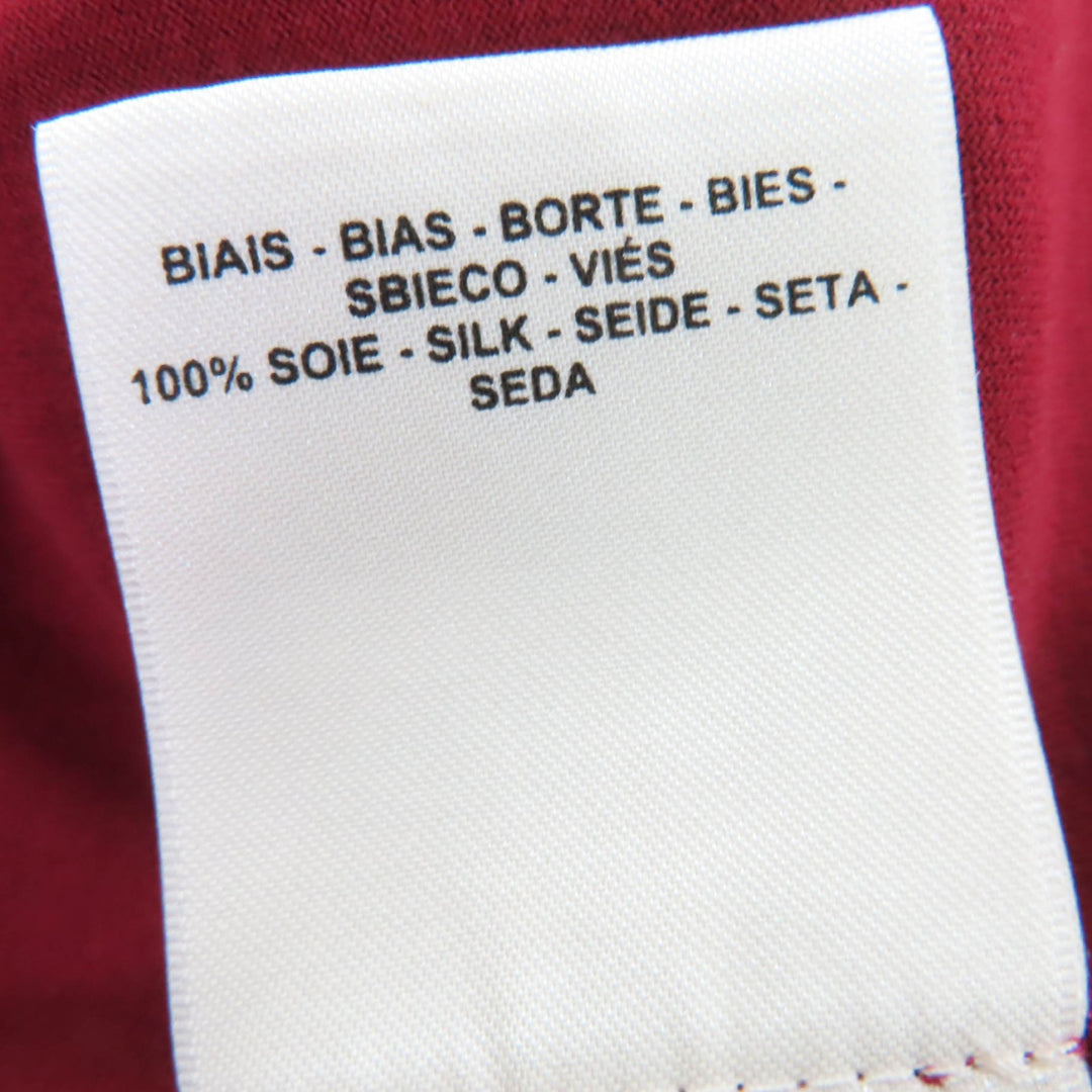 Excellent HERMES Short sleeve T-shirt Front silk Red cotton Women 40