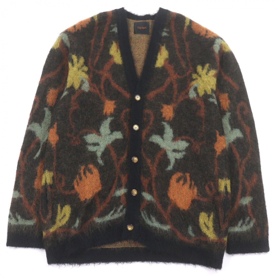 Excellent Taiga Igari cardigan BOUQUET CARDIGAN Black series mohair mens L