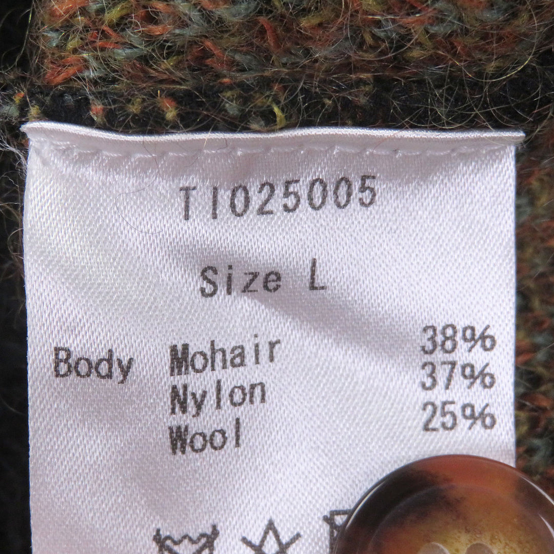 Excellent Taiga Igari cardigan BOUQUET CARDIGAN Black series mohair mens L