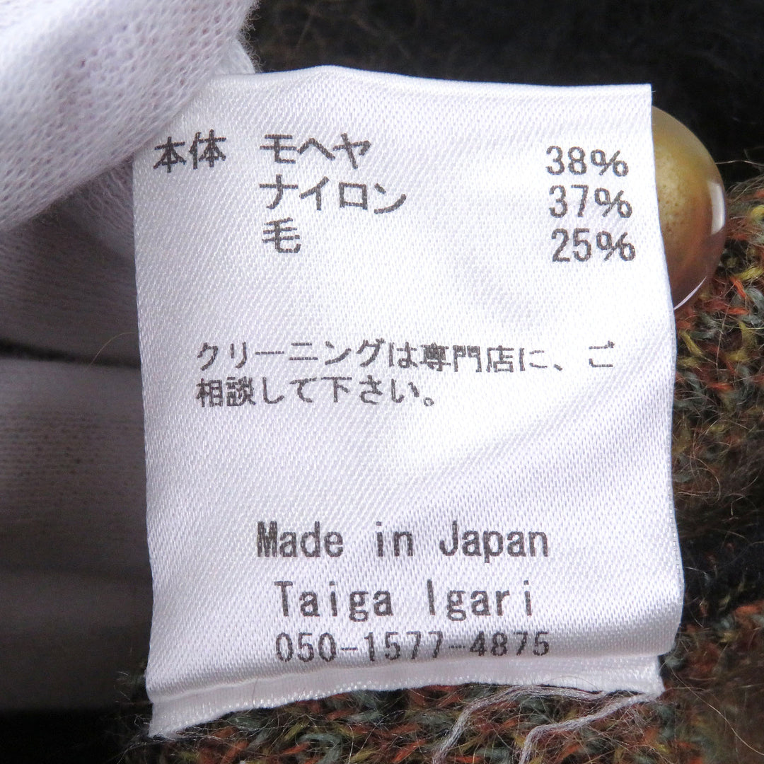 Excellent Taiga Igari cardigan BOUQUET CARDIGAN Black series mohair mens L