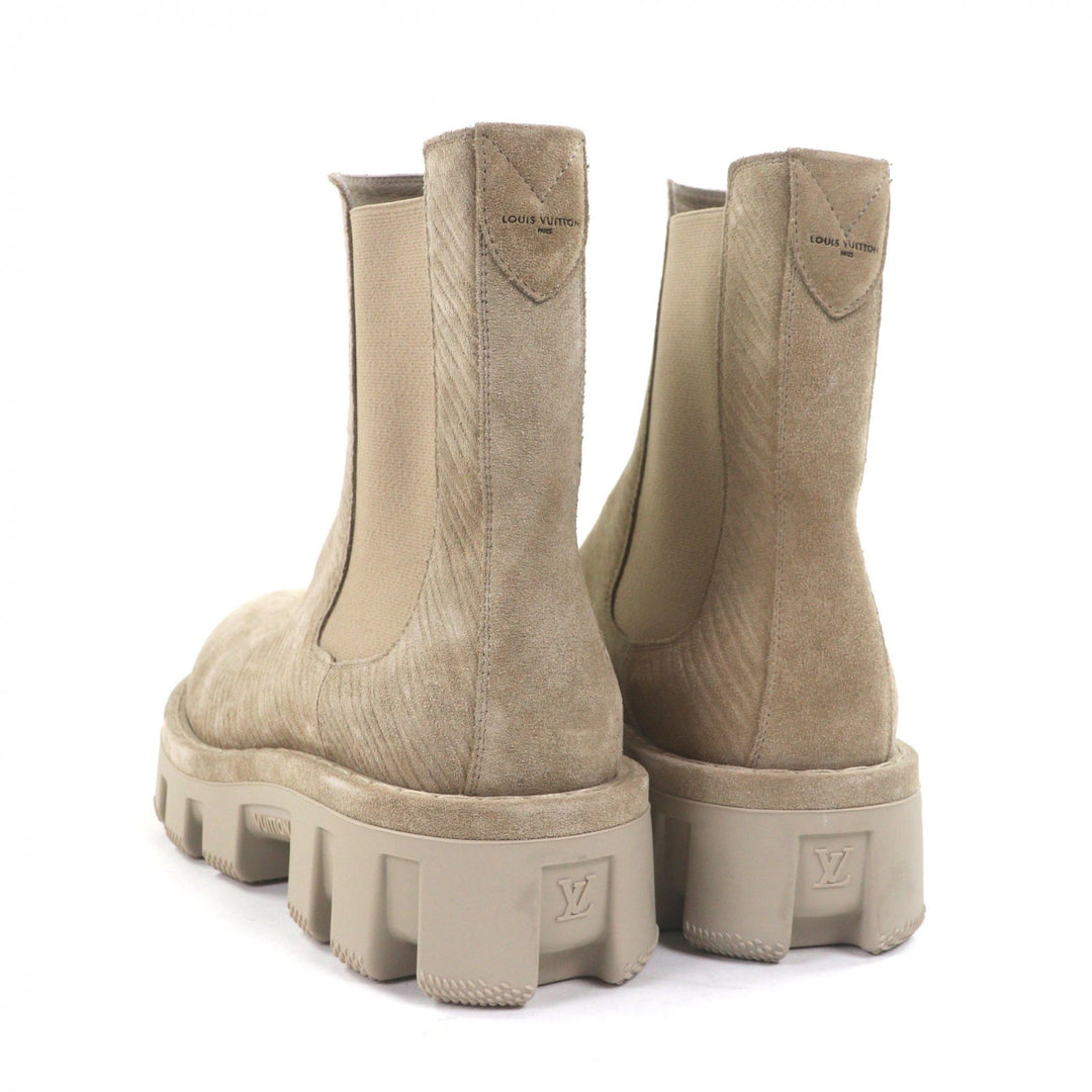 Pristine LOUIS VUITTON Checkered Chelsea boots beige Suede leather mens 7 1AD9S5