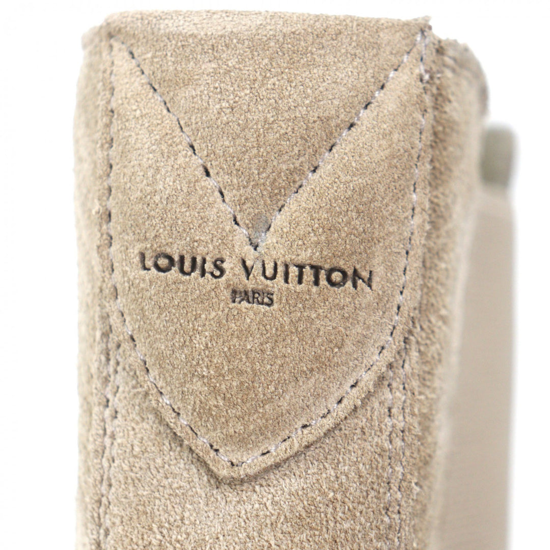 Pristine LOUIS VUITTON Checkered Chelsea boots beige Suede leather mens 7 1AD9S5