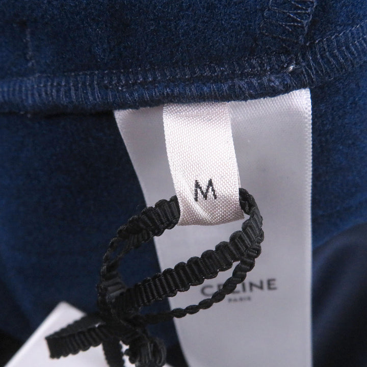 Pristine CELINE Pants Logo embroidered jersey track Navy polyester mens