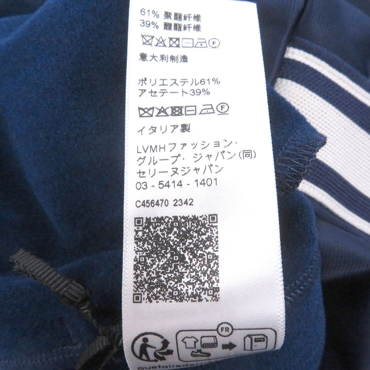 Pristine CELINE Pants Logo embroidered jersey track Navy polyester mens