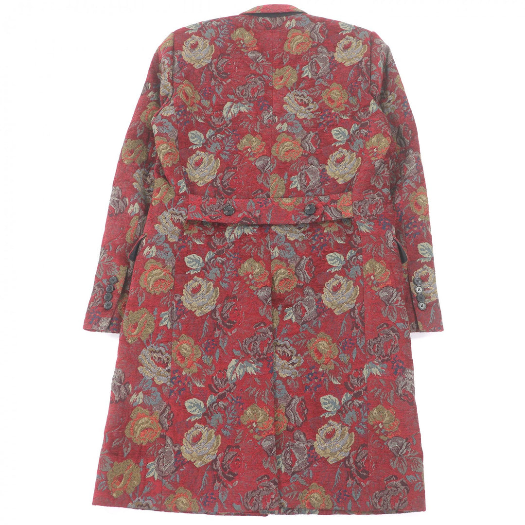 Excellent DOLCE&GABBANA Chester coat Black tag, all-over floral jacquard