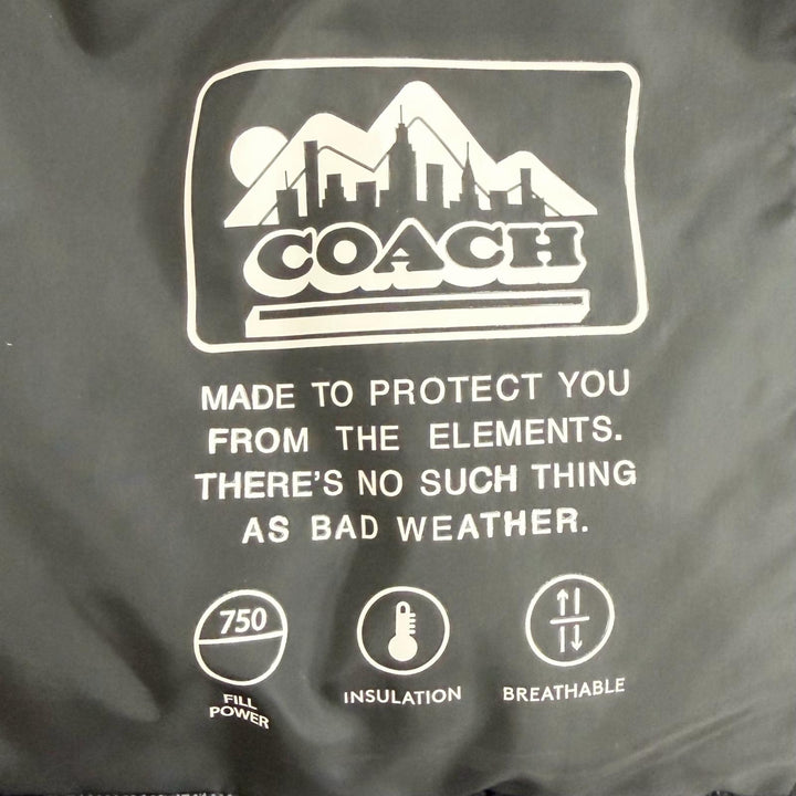 Great COACH Down jacket Signature Zip-up black polyester mens M CU798