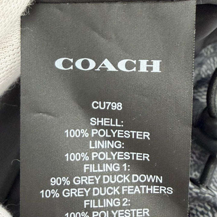 Great COACH Down jacket Signature Zip-up black polyester mens M CU798