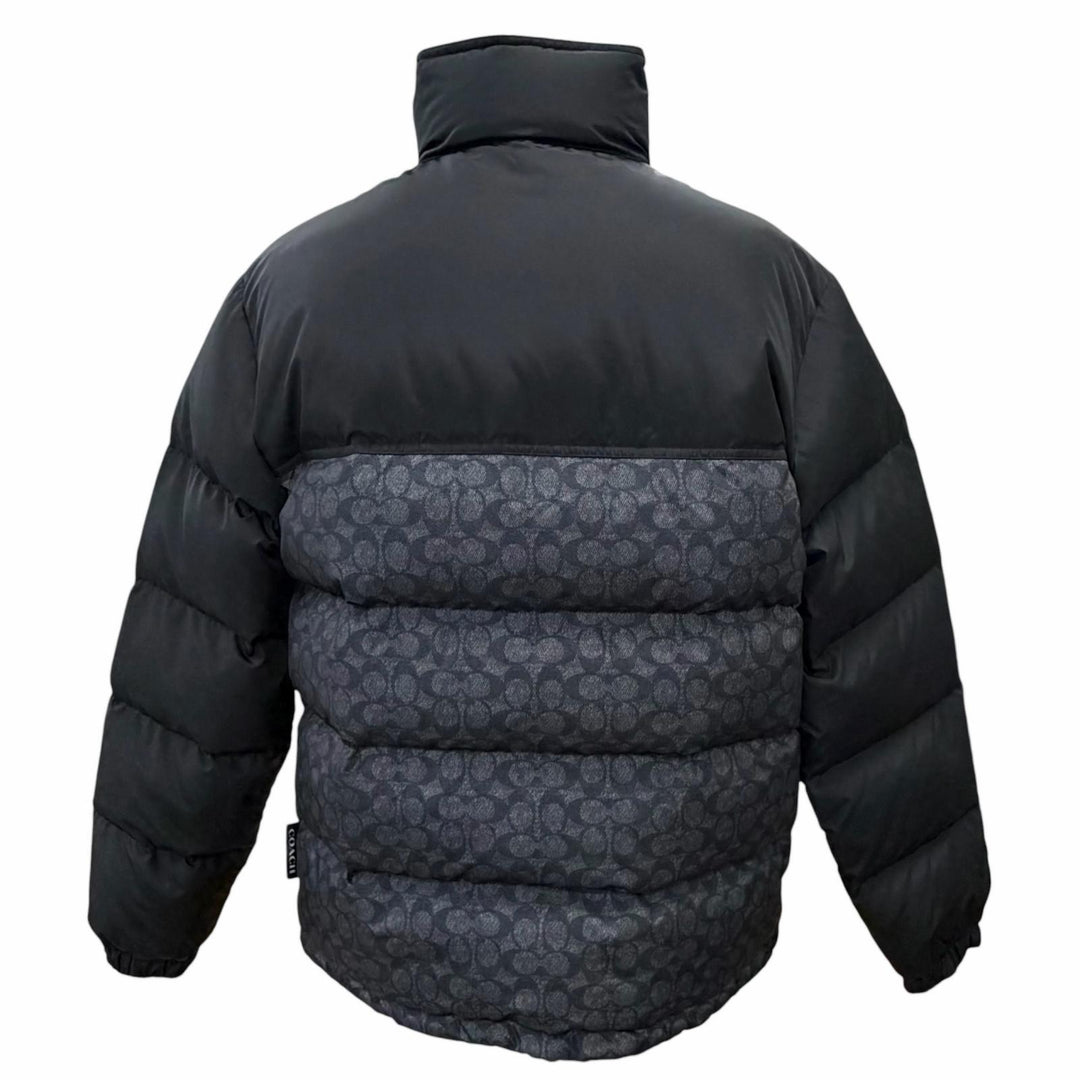 Great COACH Down jacket Signature Zip-up black polyester mens M CU798