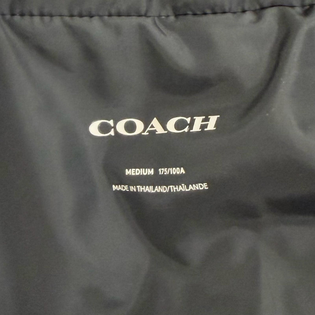 Great COACH Down jacket Signature Zip-up black polyester mens M CU798