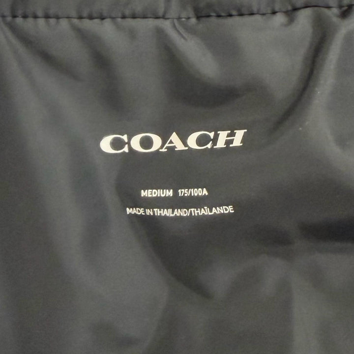 Great COACH Down jacket Signature Zip-up black polyester mens M CU798