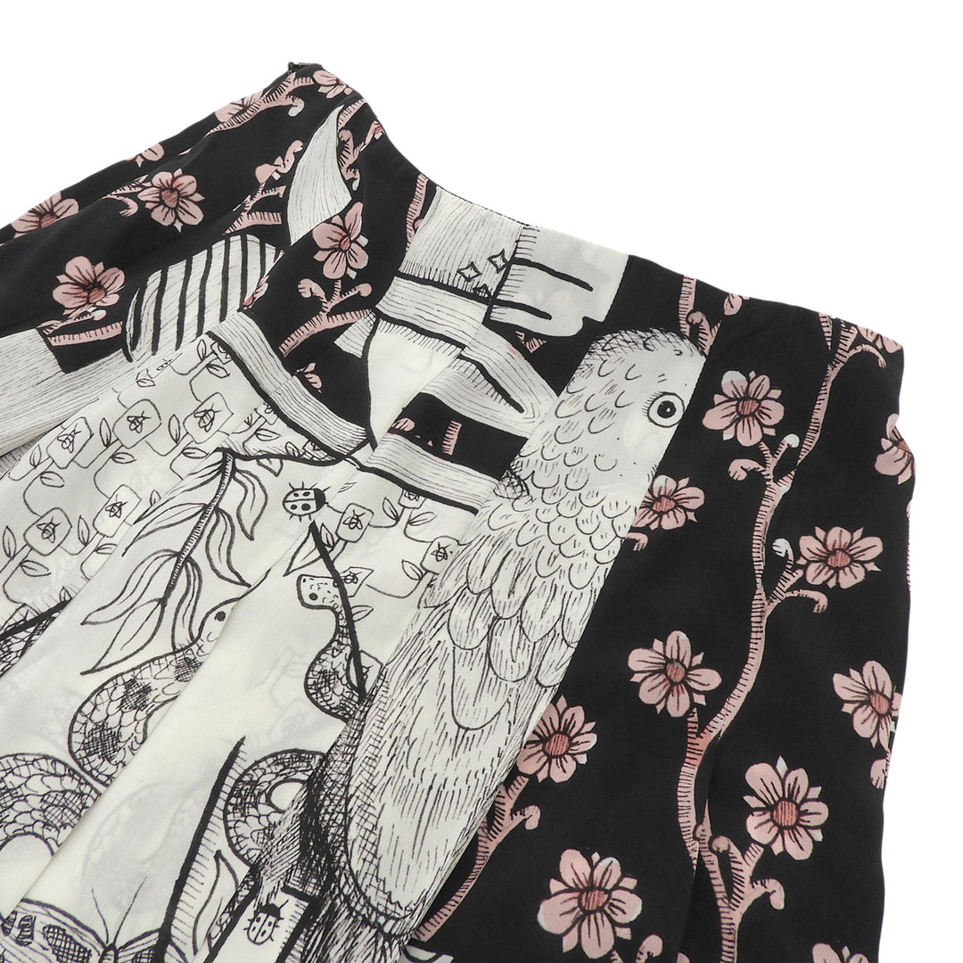 Excellent GUCCI flare skirt black silk Women 40 469779