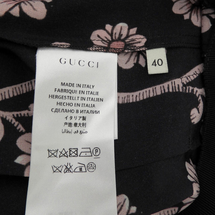Excellent GUCCI flare skirt black silk Women 40 469779