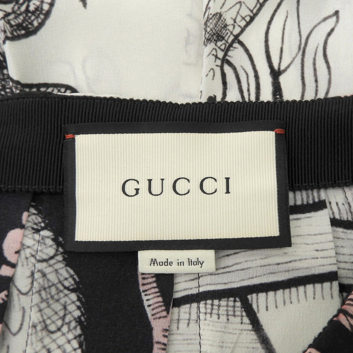 Excellent GUCCI flare skirt black silk Women 40 469779