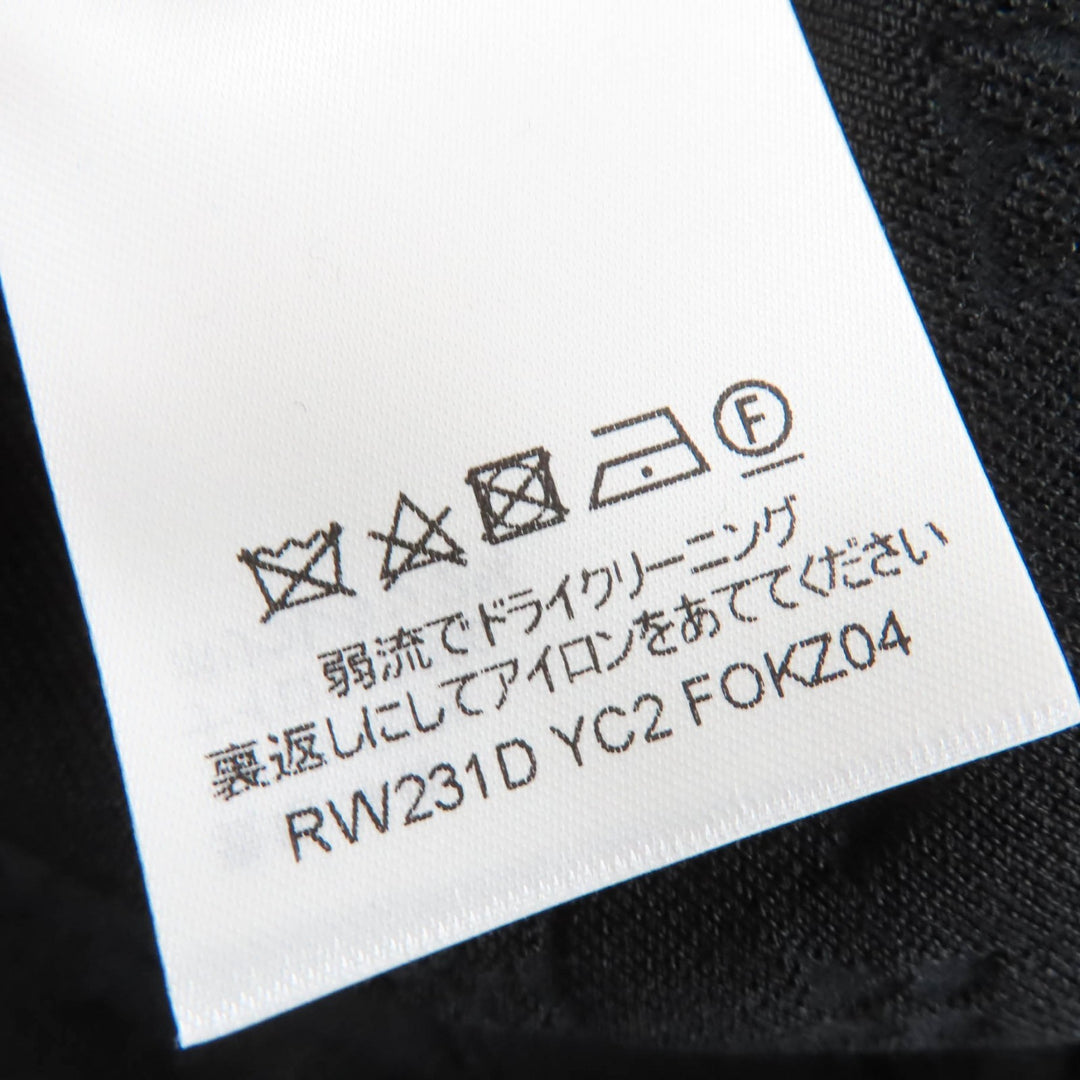 Excellent LOUIS VUITTON skirt Monogram embossed knee-length tight black silk S