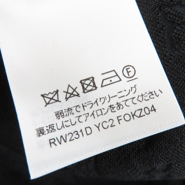 Excellent LOUIS VUITTON skirt Monogram embossed knee-length tight black silk S