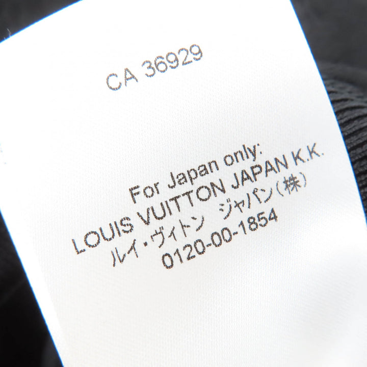 Excellent LOUIS VUITTON skirt Monogram embossed knee-length tight black silk S
