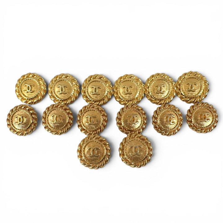 Great CHANEL button COCO Mark Gold Buttons with Back Logo gold Women
