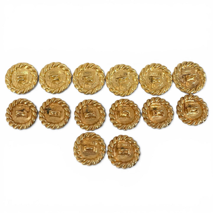 Great CHANEL button COCO Mark Gold Buttons with Back Logo gold Women