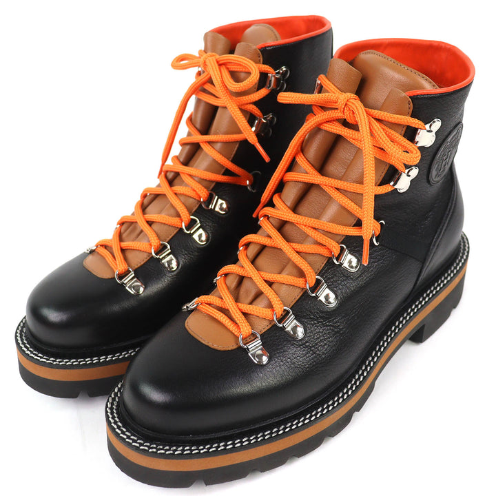 Great HERMES short boots Hike H logo trekking boots black leather 41 232943Z