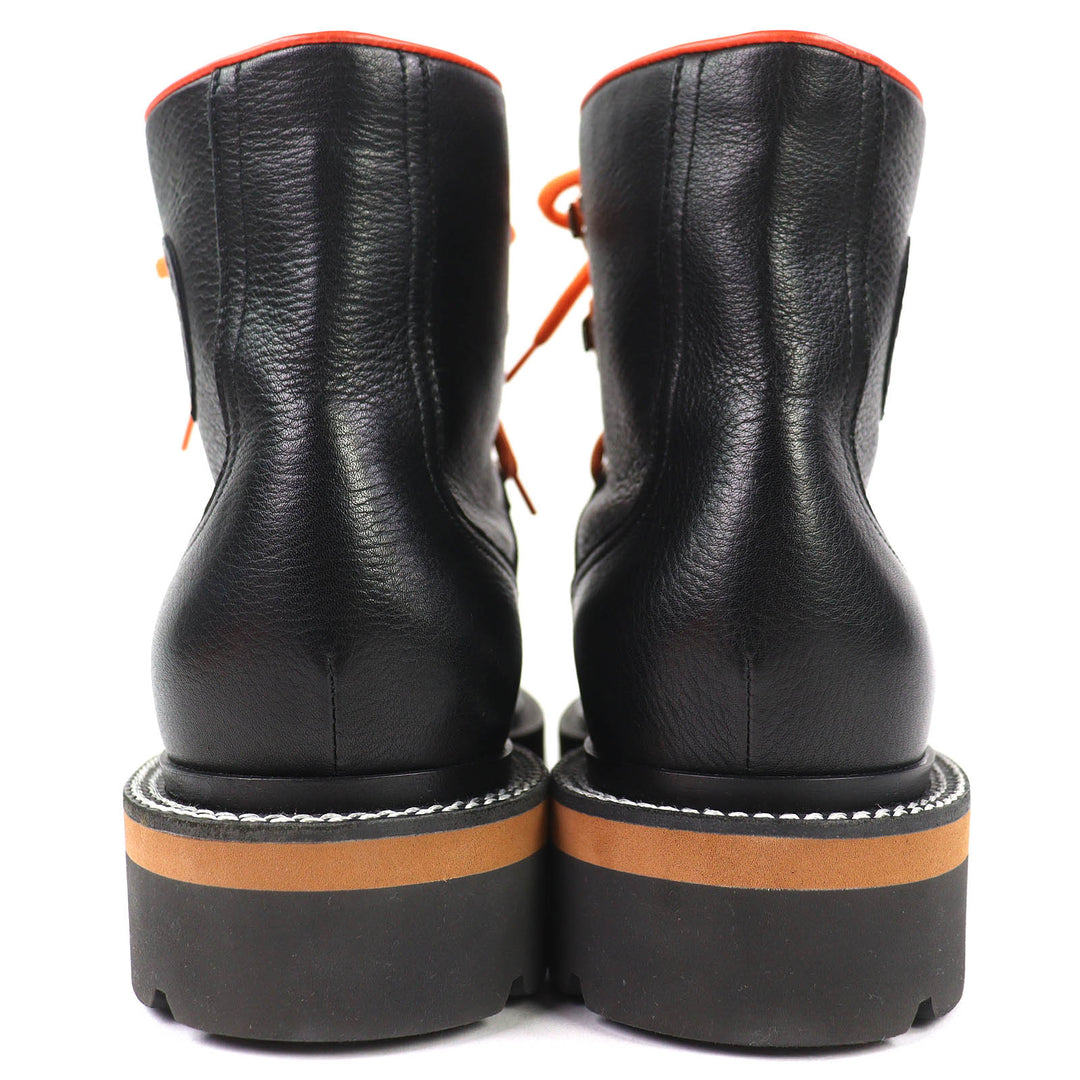 Great HERMES short boots Hike H logo trekking boots black leather 41 232943Z