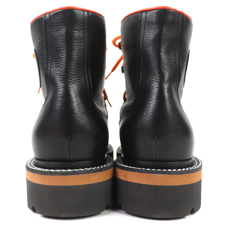 Great HERMES short boots Hike H logo trekking boots black leather 41 232943Z